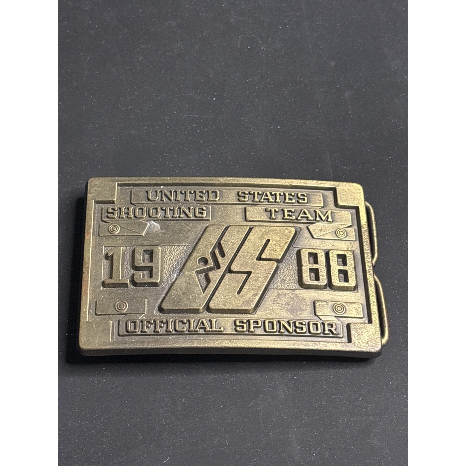 1988 Us Shooting Team Official Sponsor Seoul Olympics Belt Buckle